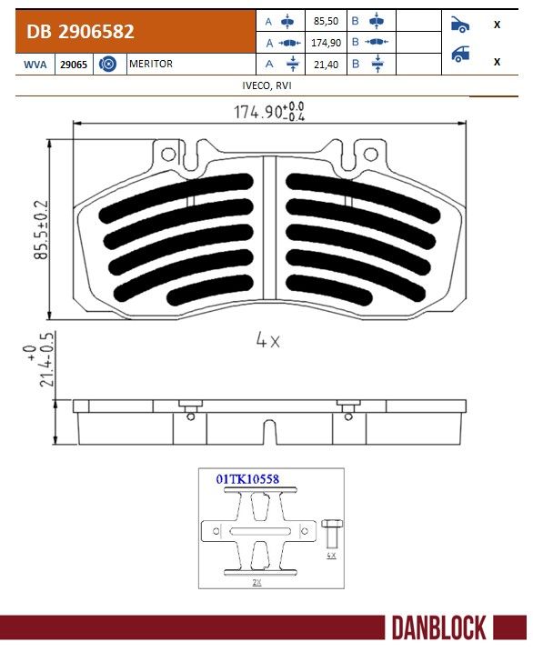 Set placute frana,frana disc DB 2906582 DANBLOCK